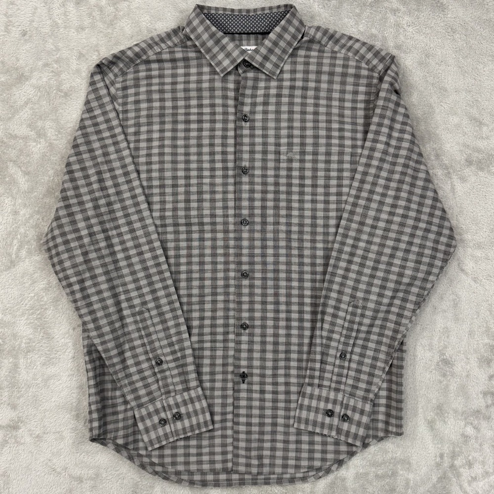Tommy Bahama Shirt Mens Medium Gray Newport Coast IslandZone Pima Cotton Active